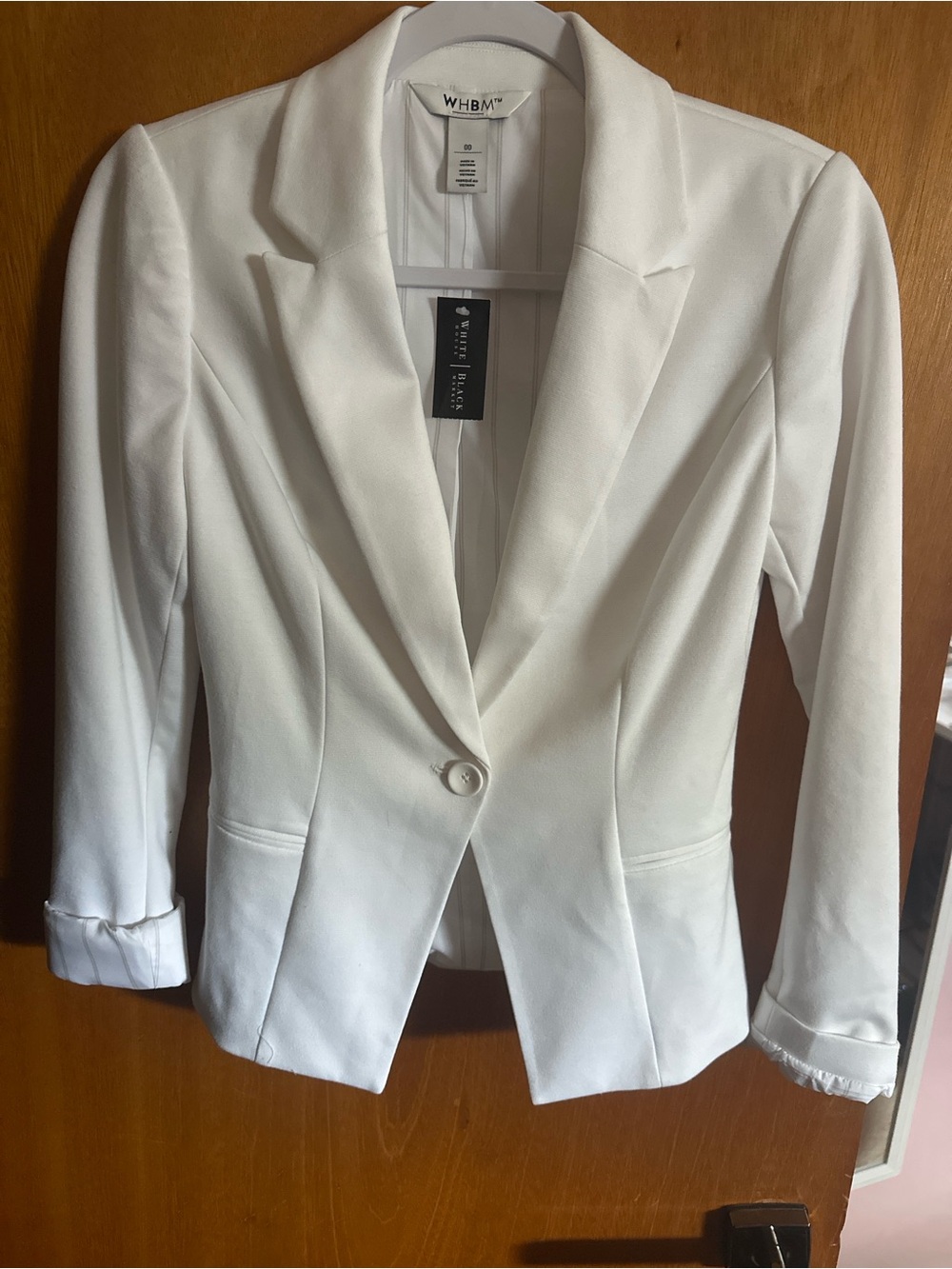 White House Black Market Women's White Single-Button Tailored Blazer